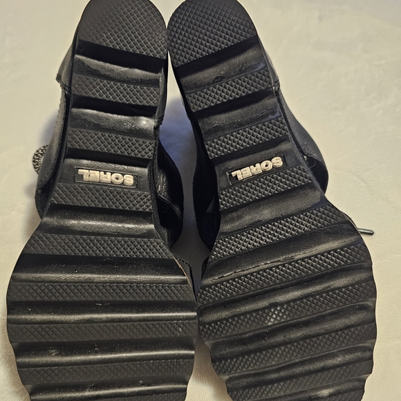 Sorel Joanie Wedge Sandals Size 9 Black Lace Up Leather - Picture 5 of 10